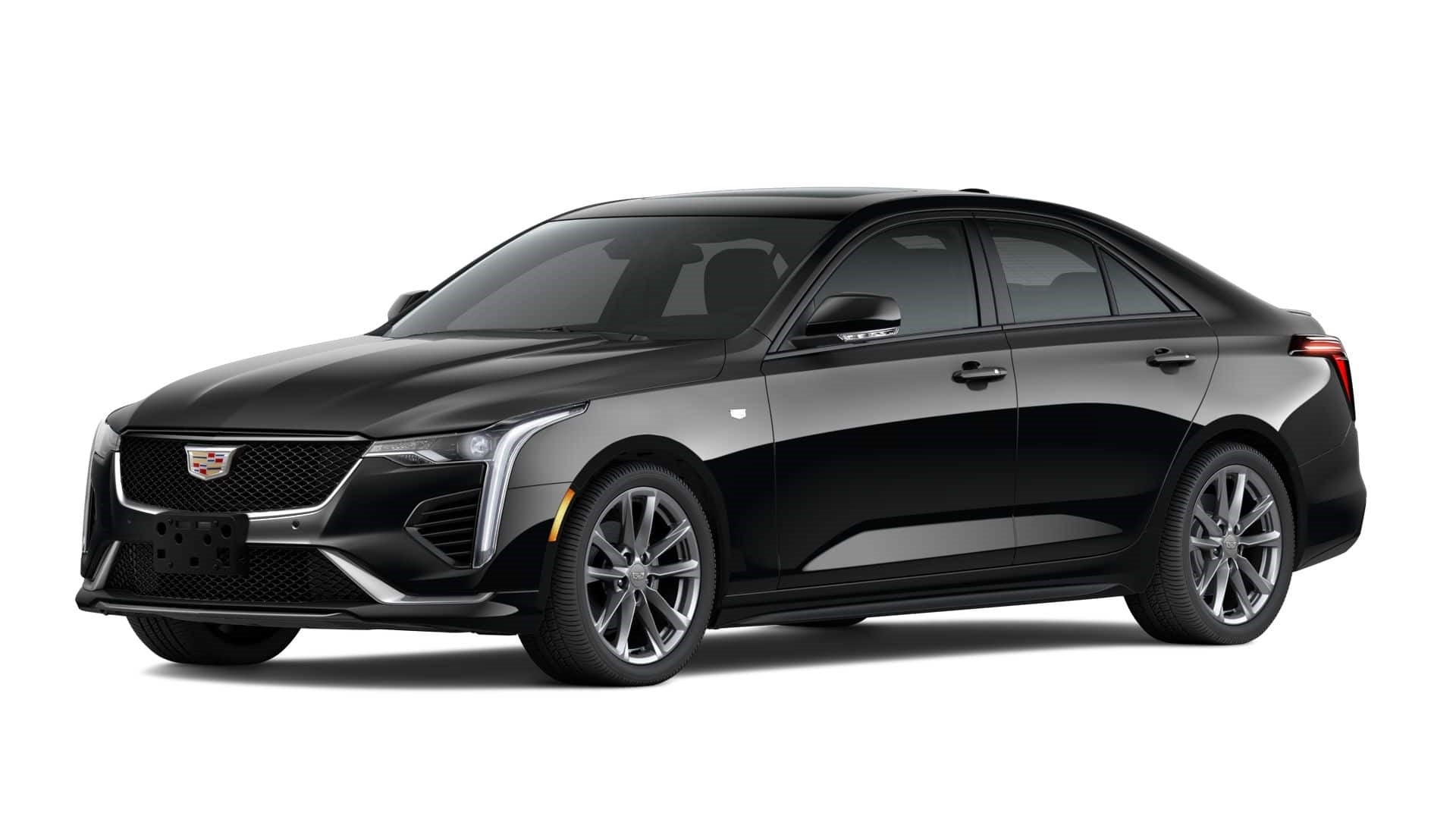 2026 Cadillac CT4 Sport in Black Raven — front three-quarter view