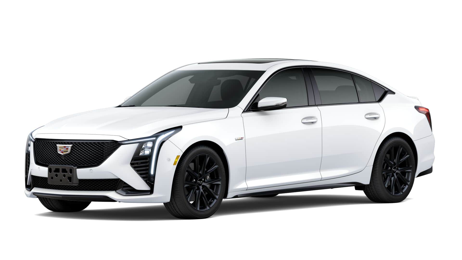 2026 Cadillac CT5-V V-Series in Summit White — front three-quarter view