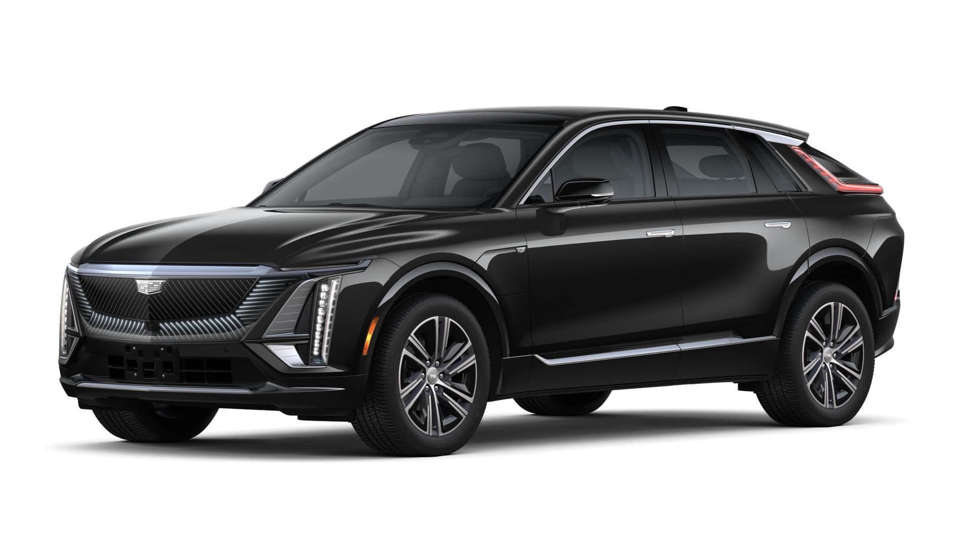 2026 Cadillac LYRIQ Premium Luxury in Stellar Black Metallic — front three-quarter view
